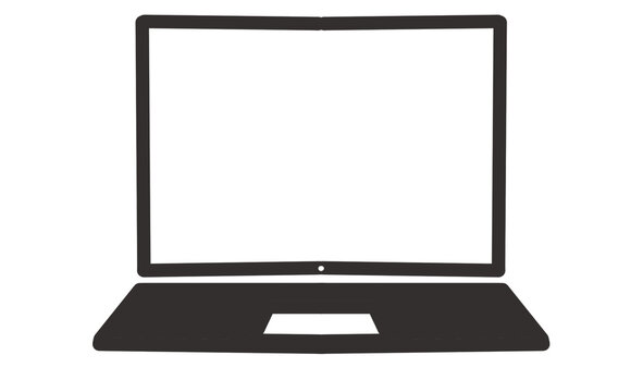 recommend clip art: ノートパソコンアイコン - シンプルなノートPCの線画イラスト
                    