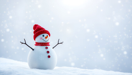 Fototapeta premium Ai generative Christmas concept wallpaper of snowman suitable for use in design work