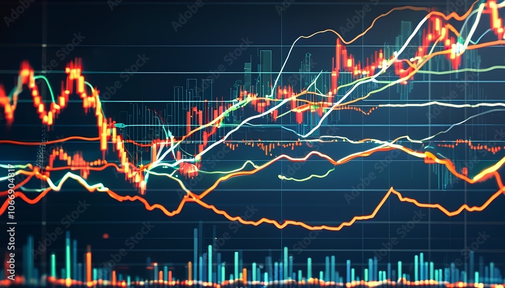 Poster analyze stock market trends using technical indicators for better investment strategies and insights