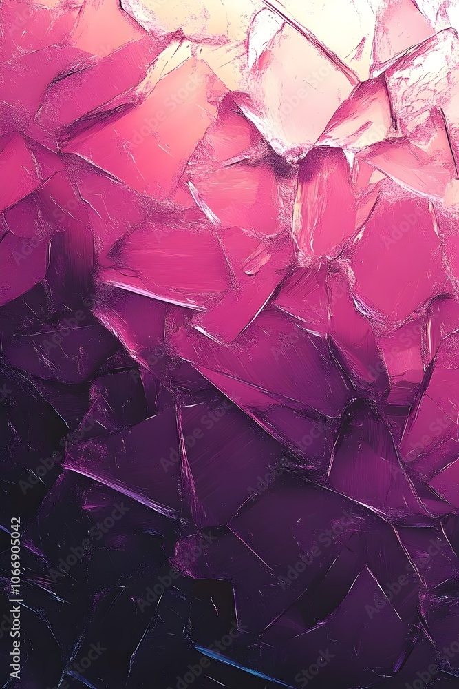 Aufkleber a vibrant abstract texture featuring layered shards in shades of deep purple, pink, and hints of whi