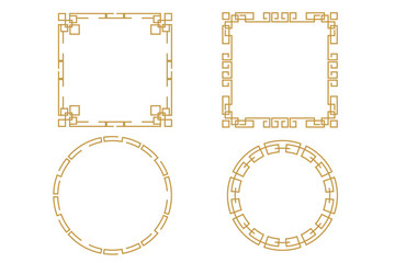 Chinese Oriental Border Frame Ornament  For Lunar Festival Decoration