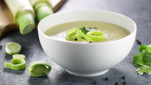 bowl of leek soup