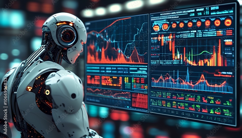 Poster explore how advanced technology transforms stock market analysis and decision-making