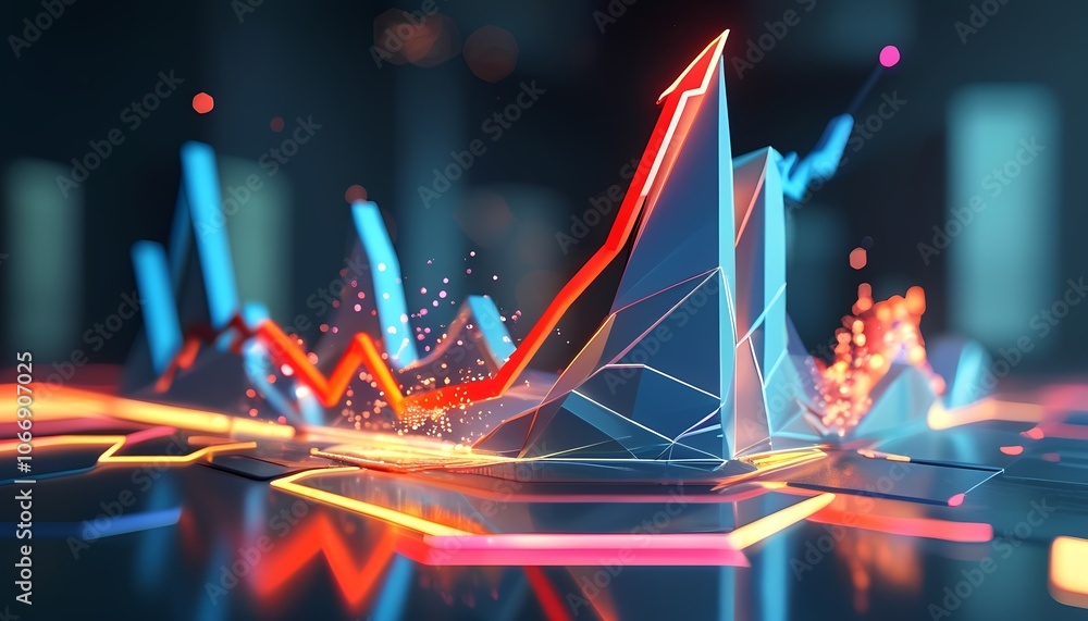 Poster explore the dynamic trends of the stock market through engaging data visualizations and insights