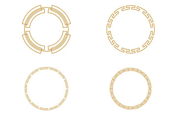 Chinese Oriental Border Frame Ornament  For Lunar Festival Decoration