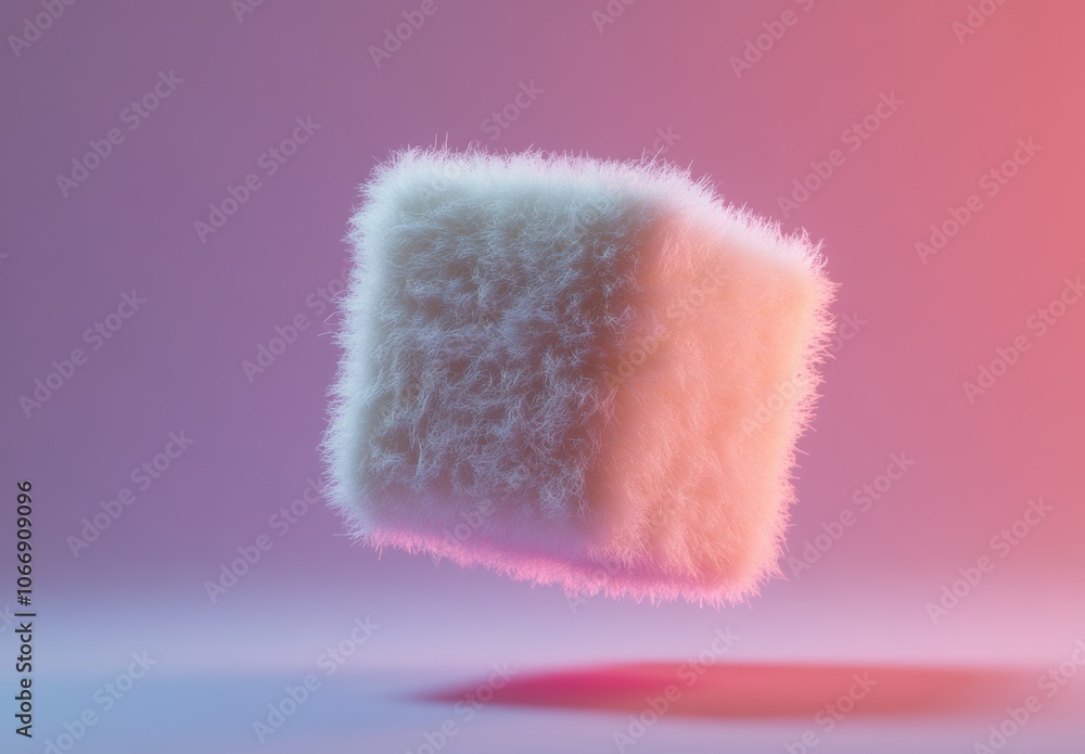 Wall mural fluffy cube.