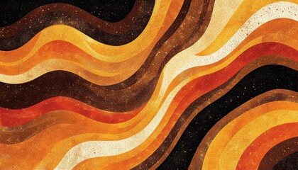 Obraz premium A warm gradient background featuring flowing waves in earthy tones and grain texture