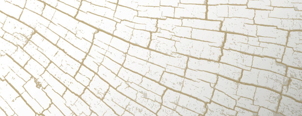 Cracked white background, textured with beige lines. This background features a rustic, vintage style. White and beige tones dominate the background. Cracked texture vintage background vector