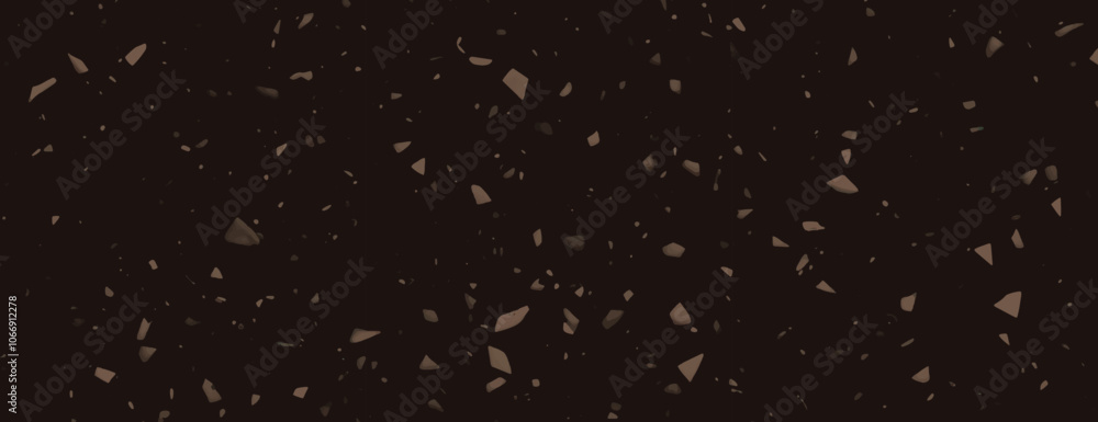 Poster Dark brown background with terrazzo style. The background features scattered light brown speckles. Textured background with a modern look. Minimal terrazzo pattern, speckled texture background vector