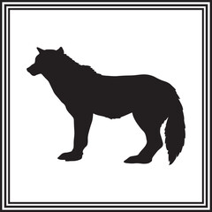
Flat vector illustration of a coyote .