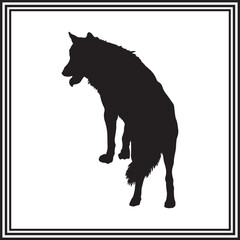 Coyote silhouette logo isolated on white background.