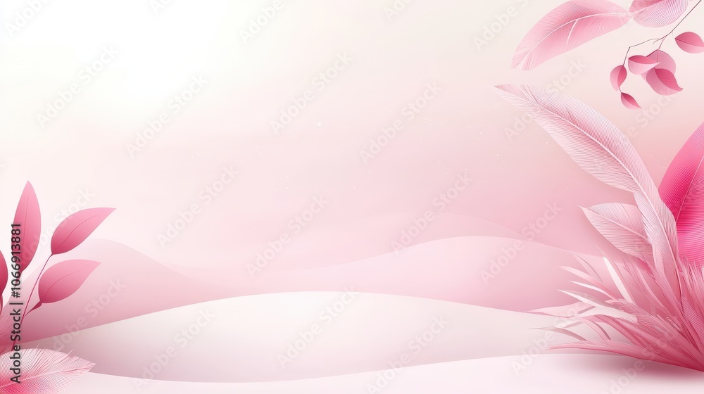 Poster a soft pink background adorned with subtle brush strokes, creating a serene and inviting atmosphere 