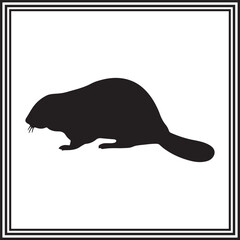 Flat vector illustration of a Beaver .