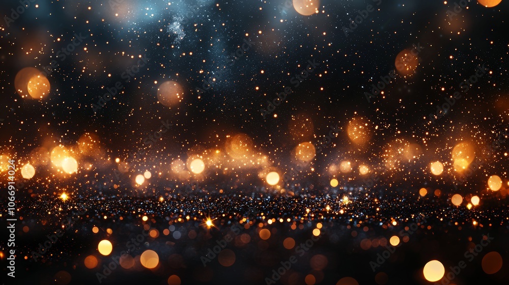 Poster illuminating string of lights in dark background