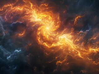 Fototapeta premium Cosmic Energy Flow: A Digital Art Exploration of Galactic Nebulae