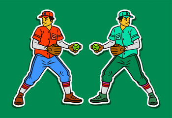 Man Doing Sport Doodle Sticker Illustration