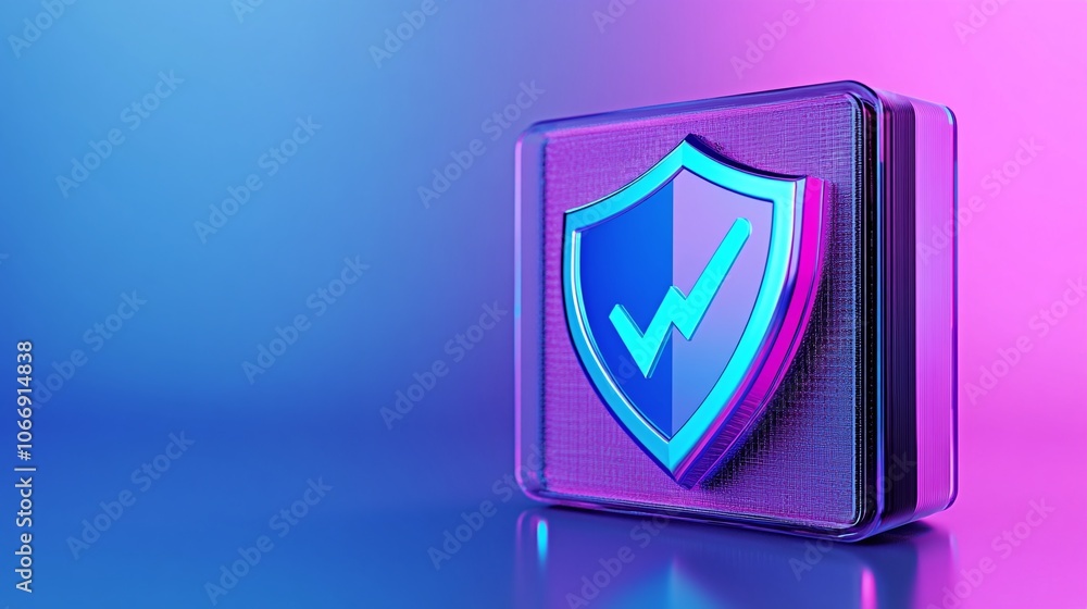 Poster secure cyber shield concept in digital environment