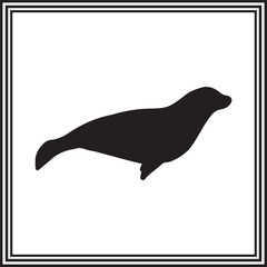 Seal silhouette logo isolated on white background.