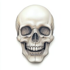 Obraz premium A white skull with a smile on its face