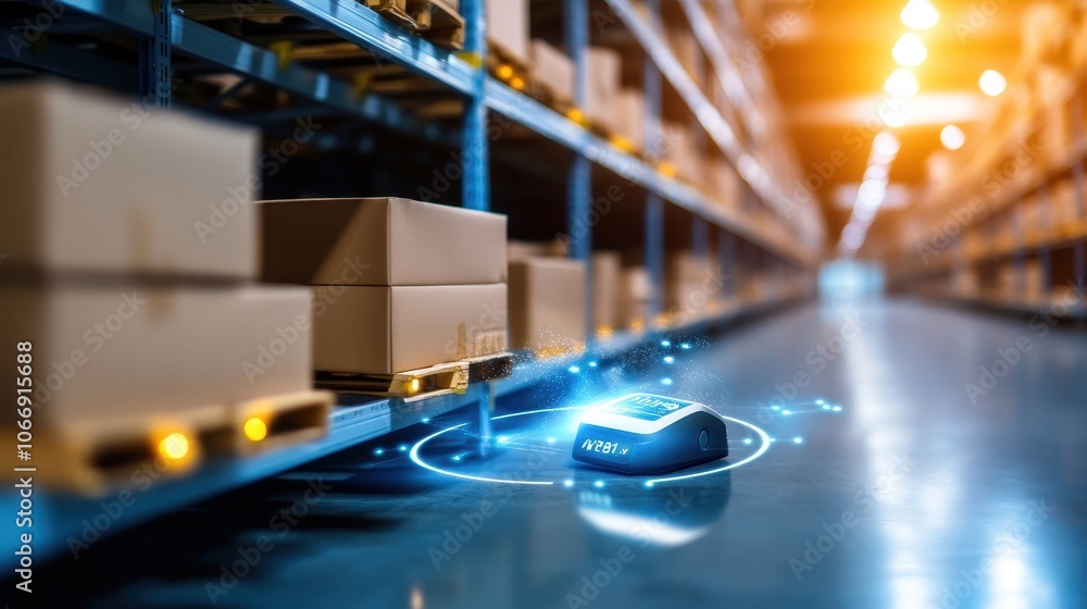 Poster automated warehouse drone monitoring and inventory management system for efficient supply chain logi