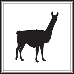 Minimalist Llama Silhouette Vector – South American Wildlife Icon for Graphic Projects
