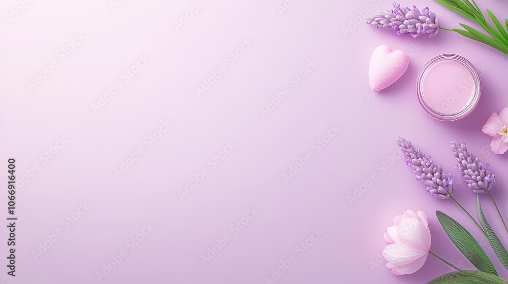Poster a light lavender background with a smooth finish, perfect for creating an elegant and fresh look in 