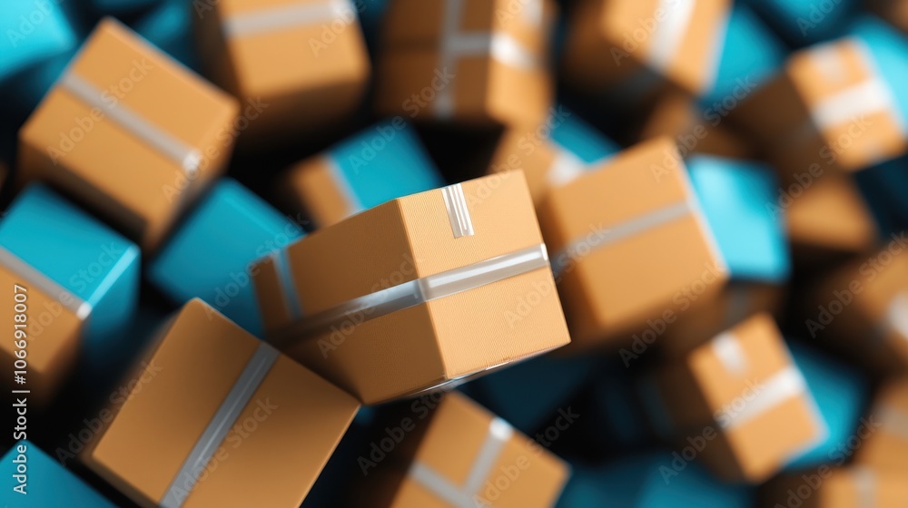 Poster vibrant geometric cubes abstract 3d rendering minimalist color block arrangement conceptual modern d