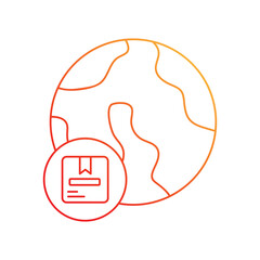 worldwide gradient icon with white background vector stock illustration