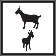Goat silhouette logo isolated on white background.