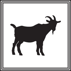 Flat vector illustration of a Goat.