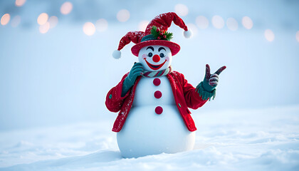 Ai generative Christmas concept wallpaper of snowman suitable for use in design work