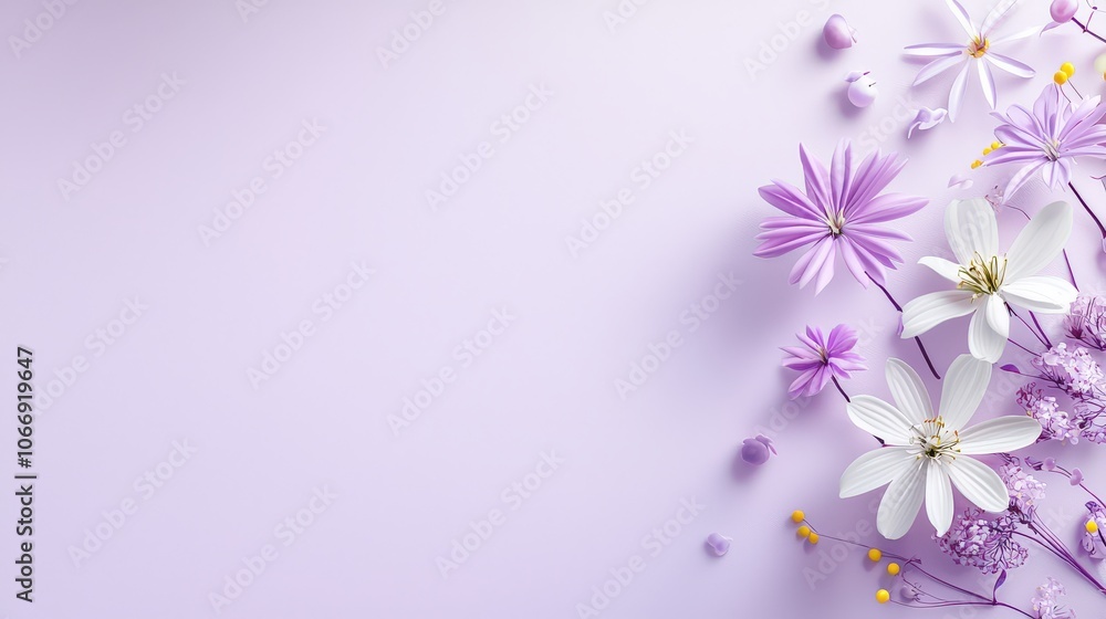 Poster a light lavender background adorned with playful patterns, perfect for creating cheerful and youthfu