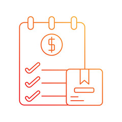 document gradient icon with white background vector stock illustration