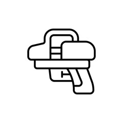 Water gun outline icons, minimalist vector illustration ,simple transparent graphic element .Isolated on white background
