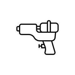 Water gun outline icons, minimalist vector illustration ,simple transparent graphic element .Isolated on white background