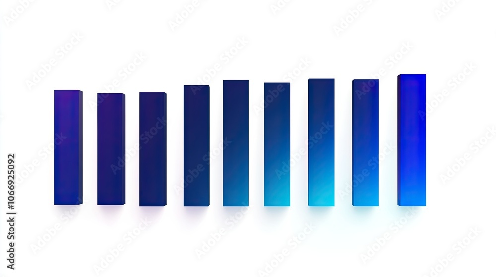 Poster abstract blue gradient bar chart visualization