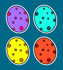 Dinosaur Egg Cartoon Doodle Sticker Illustration