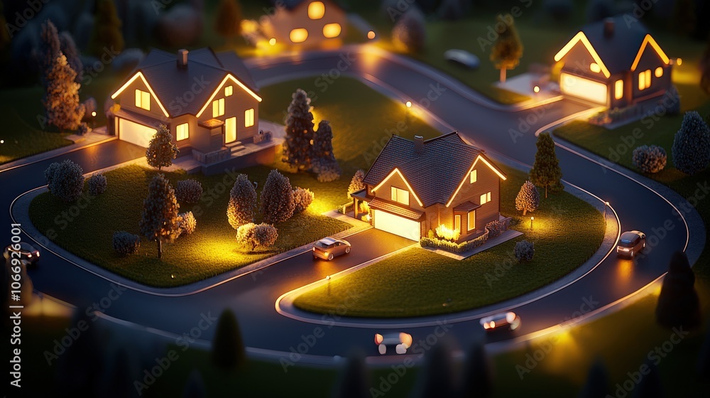 Poster a creative representation of smart security in action, showing a homeowner receiving alerts on their