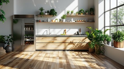 Open fridge full of fresh food near white wall in kitchen.
