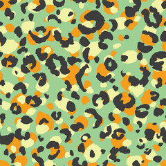 Abstract modern leopard seamless pattern. Animals trendy background. Color decorative vector stock illustration for print, card, postcard, fabric, textile. Modern ornament of stylized skin