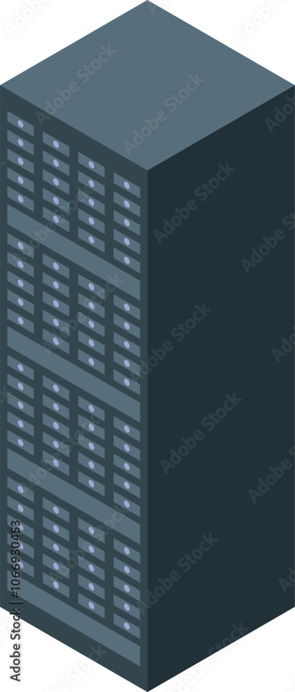 Poster powerful mainframe server tower operating efficiently with blinking led lights, ensuring seamless da