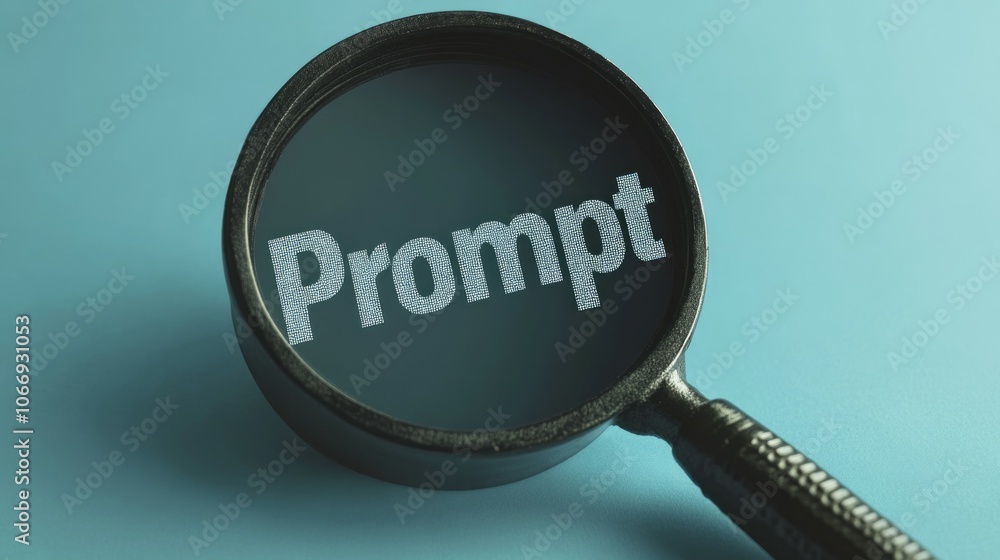 Poster search bar concept with prompt word for artificial intelligence illustration on the scattered text b