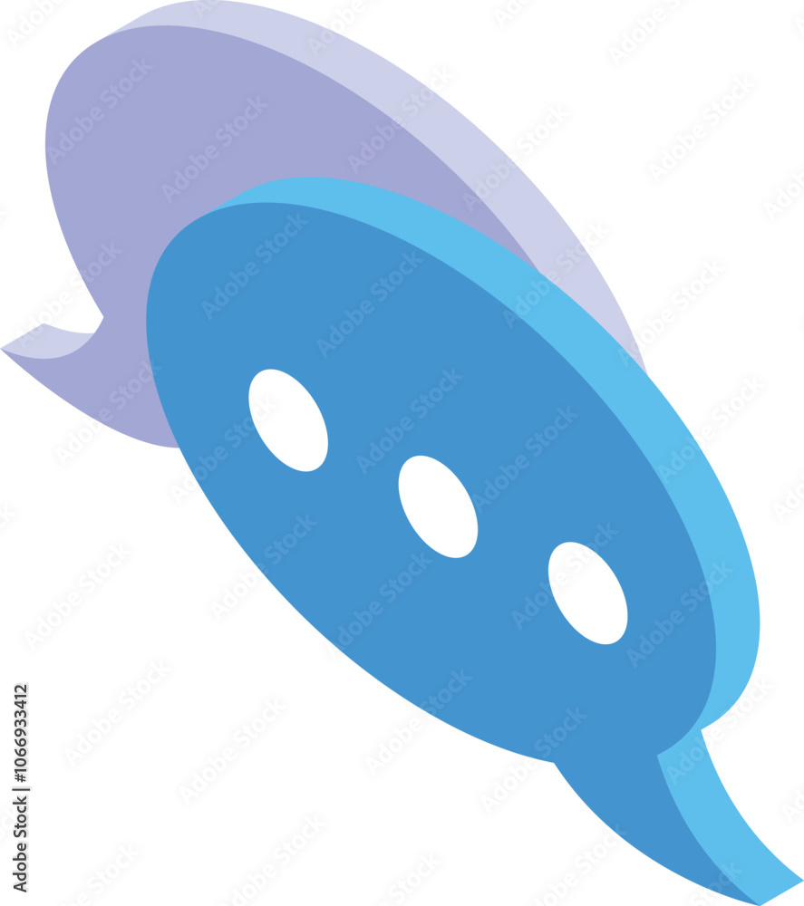 Poster two overlapping speech bubbles represent online chatting and instant messaging