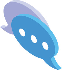 Two overlapping speech bubbles represent online chatting and instant messaging