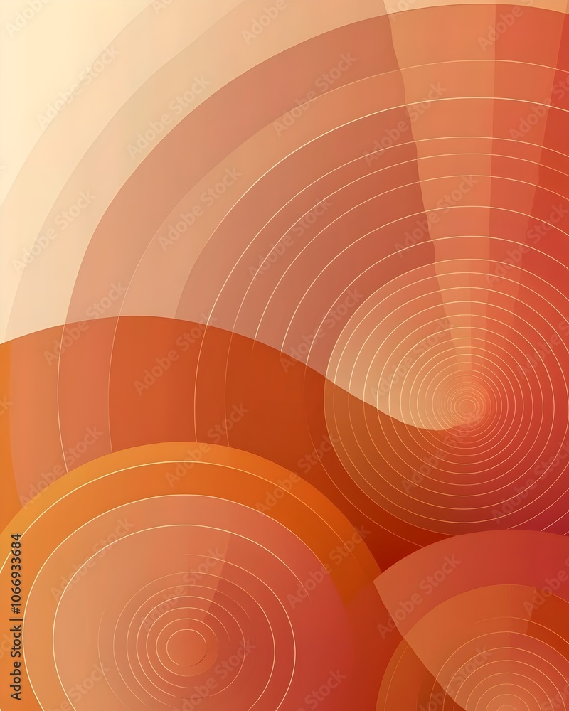 Poster abstract background featuring warm tones of orange and red, with circular patterns and smooth gradie