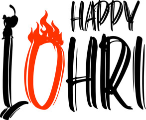 Happy Lohri Vector Calligraphy Image