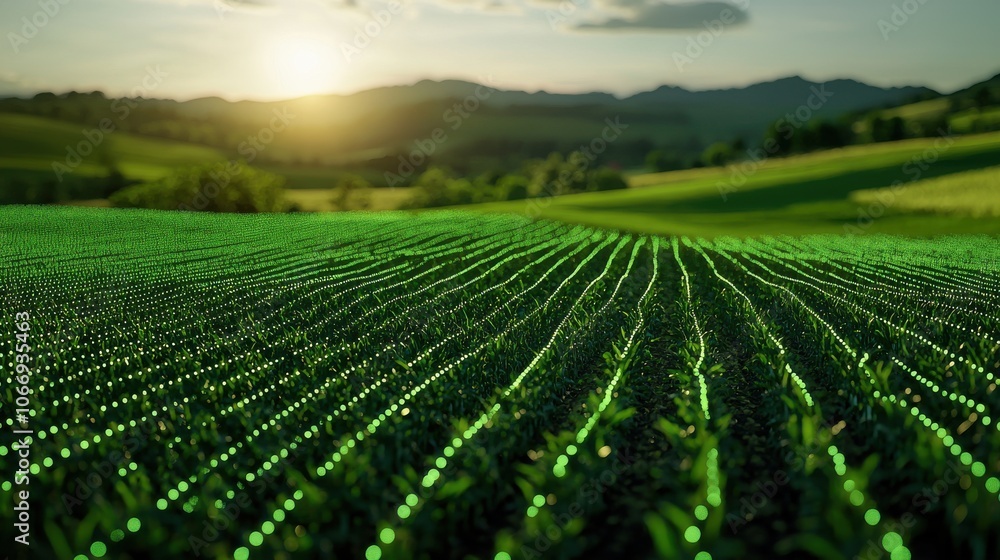 Poster utilizing digital map overlays to enhance smart farming practices in agriculture through crop sectio