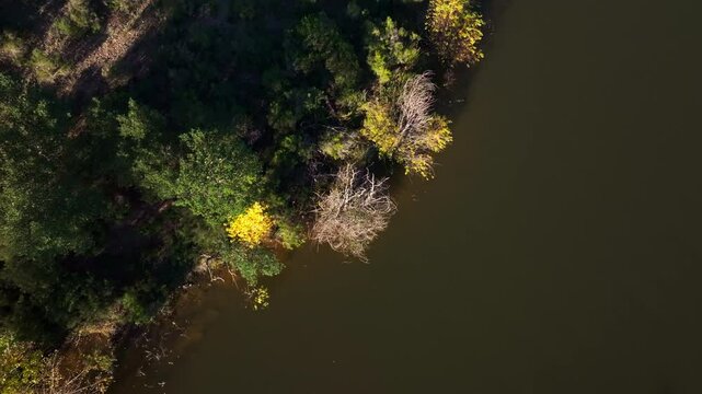 Drone view of Lake of Saint-Cassien in South of France