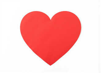 Close-up of a heart paper cutout on clean white background with intricate edges and delicate design, creating soft, romantic visual. For greeting cards, love-themed projects, creative art compositions