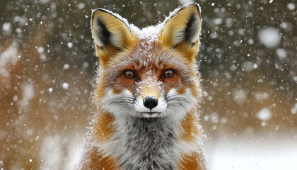 Obraz premium A fox standing in the snow with its head held high on a snowy winter day